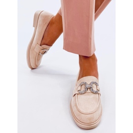 Mocasini clasici Daimer Beige din piele intoarsa bej 1