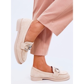 Mocasini clasici Daimer Beige din piele intoarsa bej 2