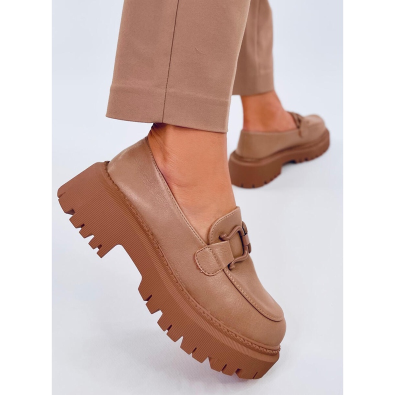 Mocasini cu platforma Elken Khaki bej 1