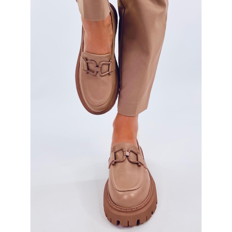 Mocasini cu platforma Elken Khaki bej 2