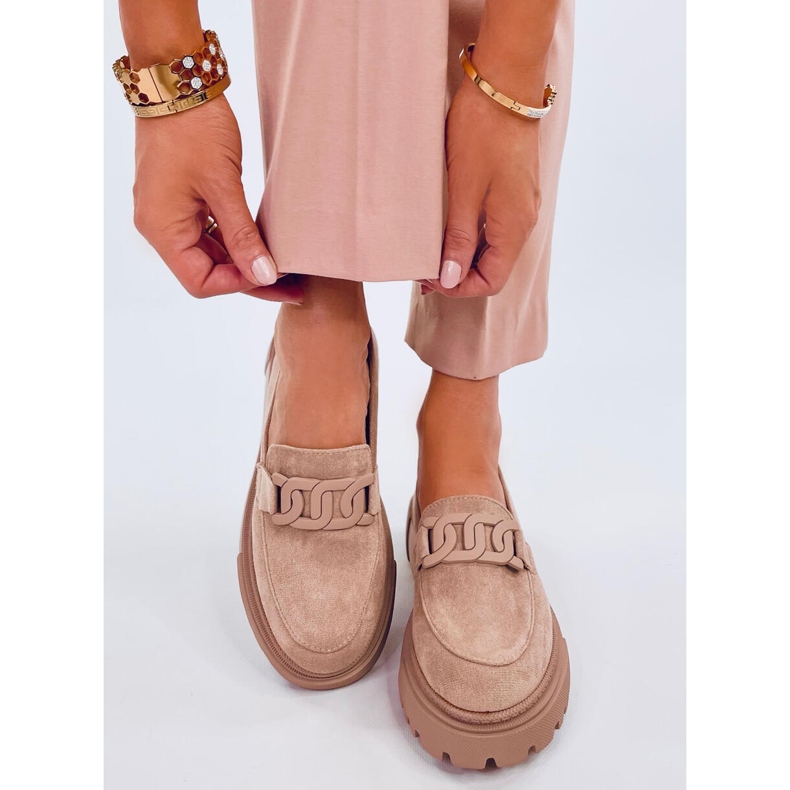 Mocasini cu platforma Leena Khaki cu catarama bej 1 Mocasini cu platforma Leena Khaki cu catarama bej 1