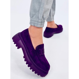 Mocasini cu platforma cu catarama Leena Purple violet 1