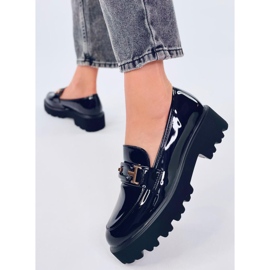 Mocasini Manff din piele lacuita neagra negru 2