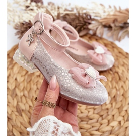 Balerini pentru copii cu fundita, Nanthea roz 2 Balerini pentru copii cu fundita, Nanthea roz 2