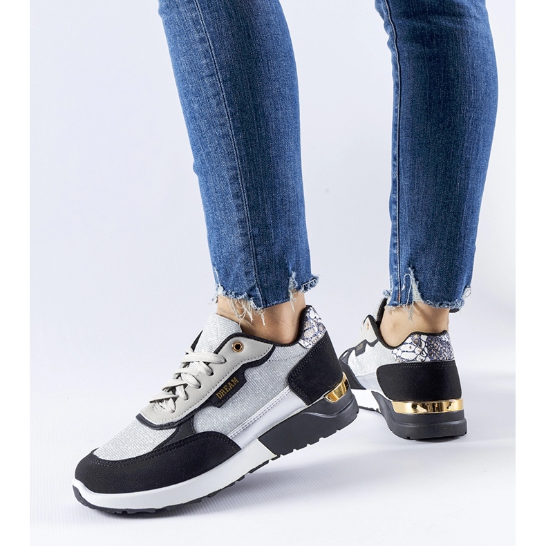 Tenisi cu sclipici negri și argintii de la Roganzuolo negru 1