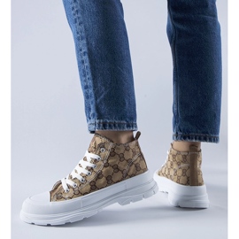 Tenisi maro decorati cu monograma Terenzio bej 1