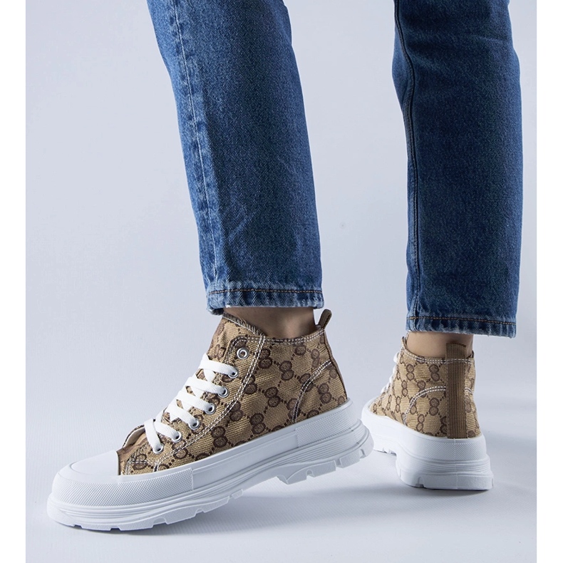 Tenisi maro decorati cu monograma Terenzio bej 1