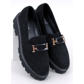 Mocasini Ralfes Black de dama din piele intoarsa negru 1