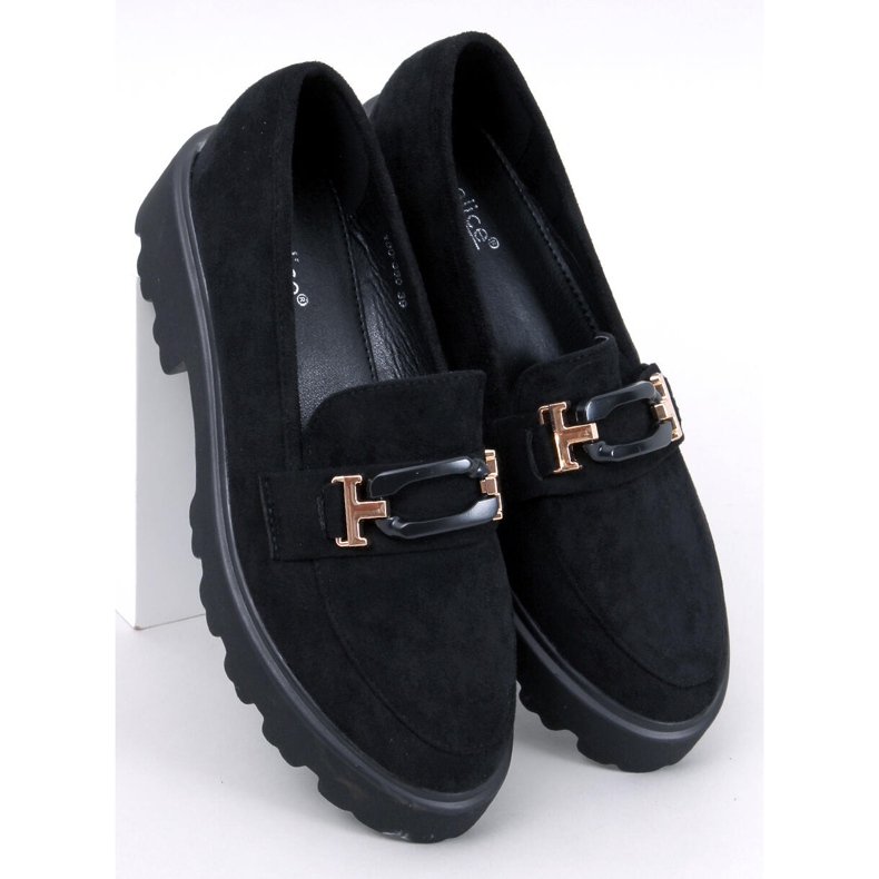 Mocasini Ralfes Black de dama din piele intoarsa negru 1