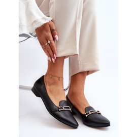 Zazoo 2885 Balerini din Piele Cu Decorat, Negru 1