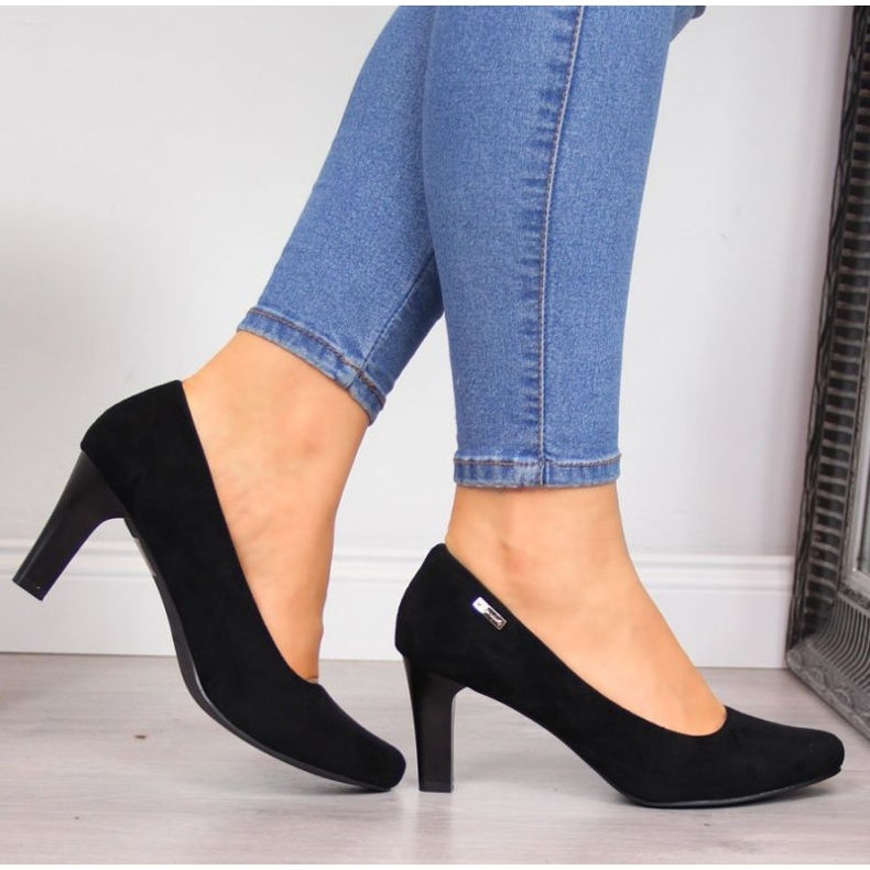 Pompe Sergio Leone W SK39T de piele intoarsa neagra negru 2