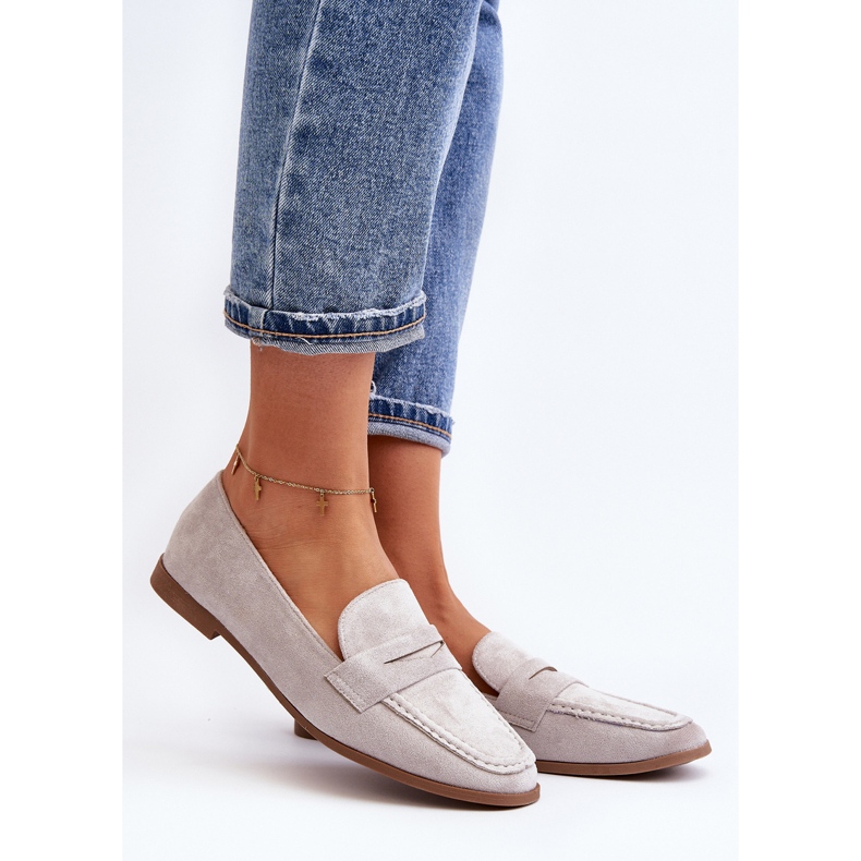 Mocasini clasici dama Gri Olevin 2