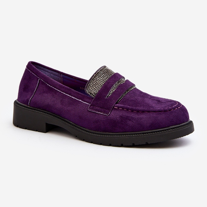 Mocasini de dama violet impodobiti de Dananei 2