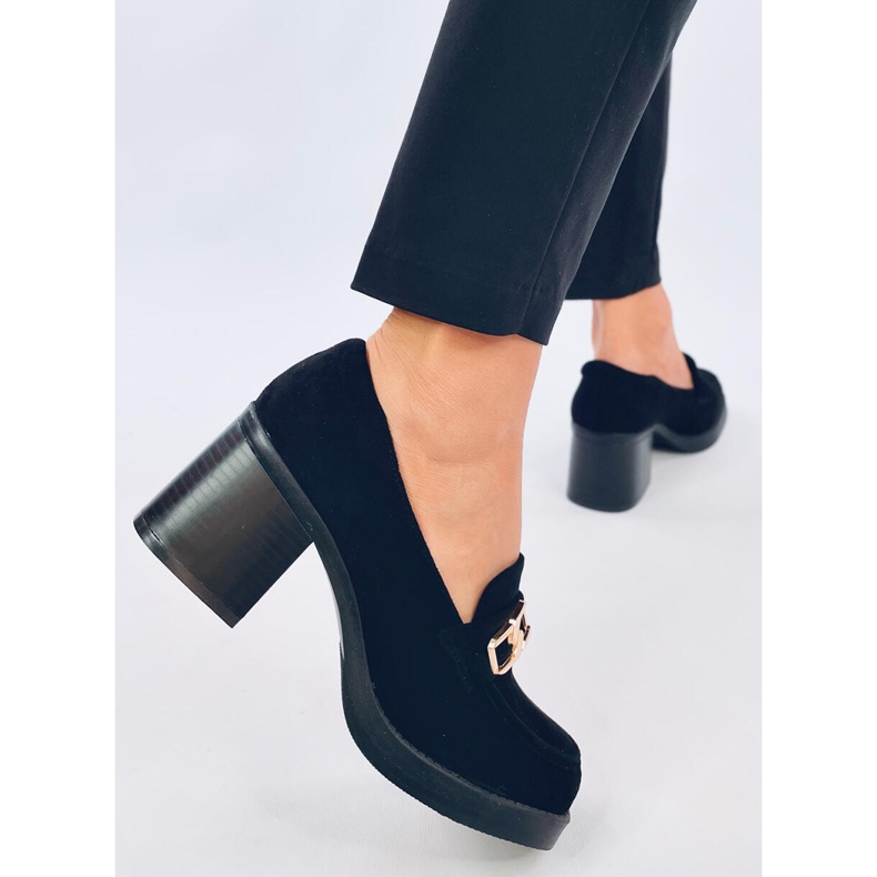 Corinai Mocasini negri cu toc negru 1