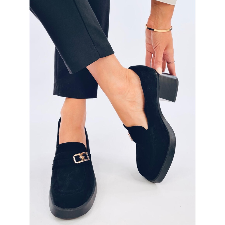 Corinai Mocasini negri cu toc negru 2