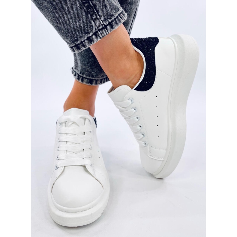 Tenisi Parkss ALB/NEGRI cu platforma cu strasuri 1