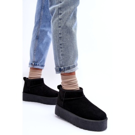 Cizme de zăpadă din piele de căprioară pentru femei negre negru 5