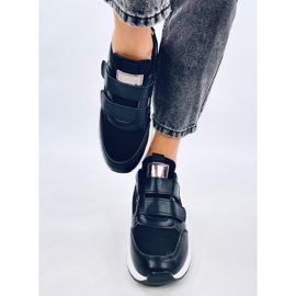 Tenisi Moulton Black cu pană cu velcro negru 1 Tenisi Moulton Black cu pană cu velcro negru 1