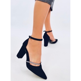 Ingrid Black pantofi cu toc inalt cu strasuri negru 2