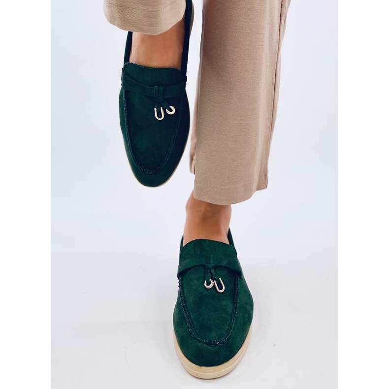 Mocasini Robins Green din piele intoarsa moale verde 1