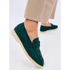 Mocasini Robins Green din piele intoarsa moale verde 2