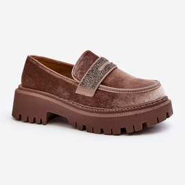 Mocasini De Dama Velour Cu Decorat, Maro Wendreda 1