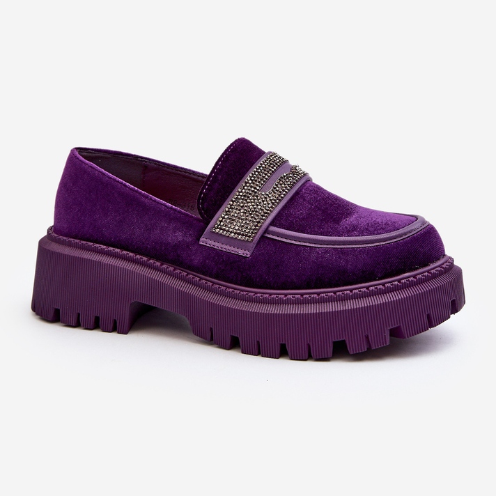 Mocasini De Dama Velours Cu Decorat, Mov Wendreda violet 2 Mocasini De Dama Velours Cu Decorat, Mov Wendreda violet 2