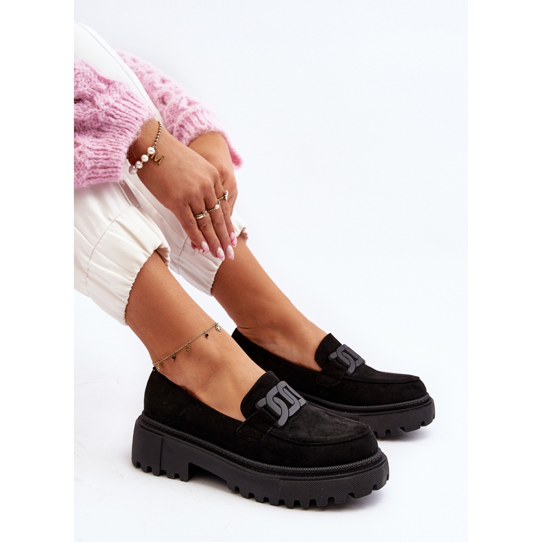 Mocasini De Dama Cu Lant Negru Mevre 2