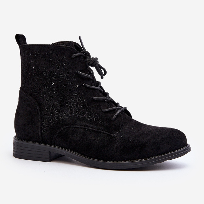 S.barski HY66-136 Botine Dama Cu Model, Negru 2