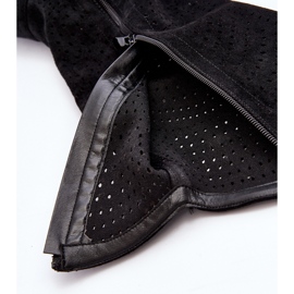 S.barski HY66-150 Cizme ajurate cu toc plat, negru 2 S.barski HY66-150 Cizme ajurate cu toc plat, negru 2