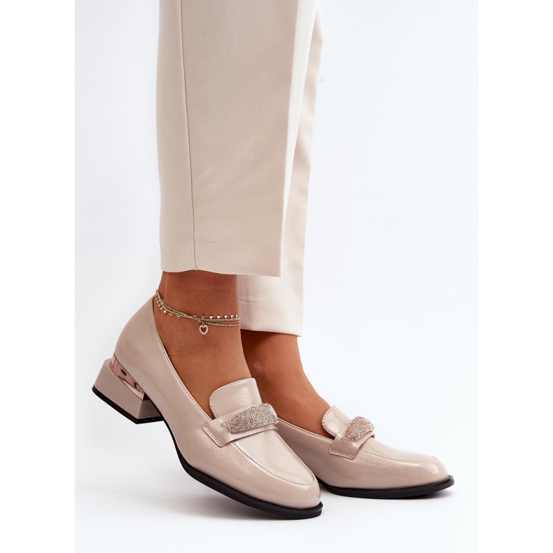 Vinceza Pantofi cu toc mic pentru damă, bej Marilni 2