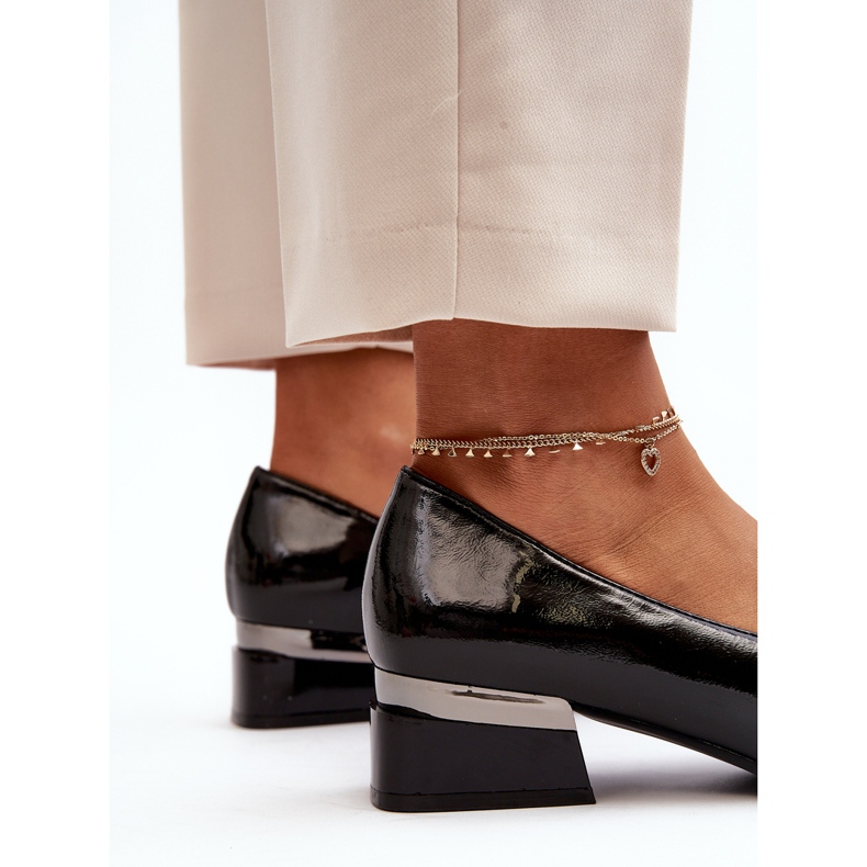 Vinceza Pantofi de damă cu toc joasă patentați, Marilni negri negru 1 Vinceza Pantofi de damă cu toc joasă patentați, Marilni negri negru 1