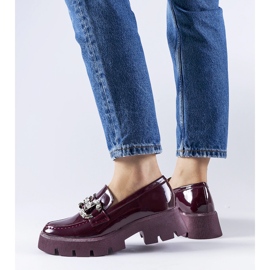 Mocasini lavete burgundy cu strasuri Cezet roșu 1 Mocasini lavete burgundy cu strasuri Cezet roșu 1
