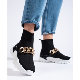 TRENDI Pantofi Slip-on Cu Lant negru 1