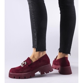 Mocasini Giacomo burgundy cu strasuri roșu 1 Mocasini Giacomo burgundy cu strasuri roșu 1