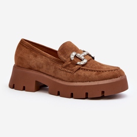 Mocasini De Dama Cu Decorat Camel Ellise maro 1