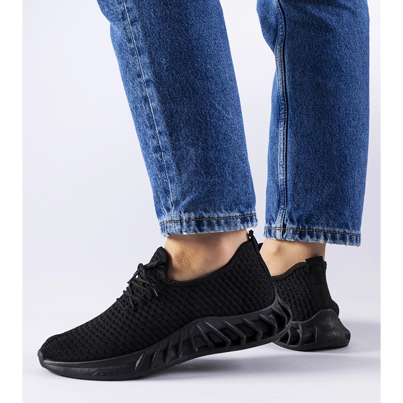 Tenisi negri din stofa Derek negru 1 Tenisi negri din stofa Derek negru 1