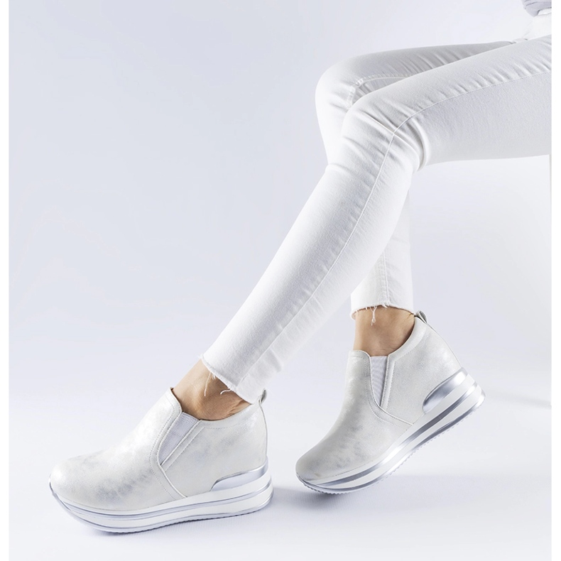 Tenisi Alquippa argintii cu pană 1 Tenisi Alquippa argintii cu pană 1