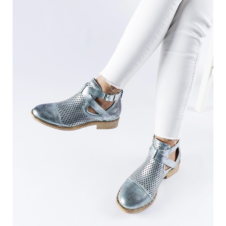 Cizme Kooter verzi, ajurate, înalte verde 1