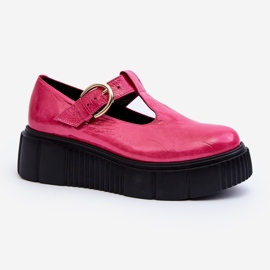 Zazoo 20102 Pantofi la modă patentați pe o platformă fucsia masivă roz 2