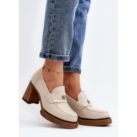 Pantofi cu toc inalt Zazoo 20169 din piele bej 2 Pantofi cu toc inalt Zazoo 20169 din piele bej 2