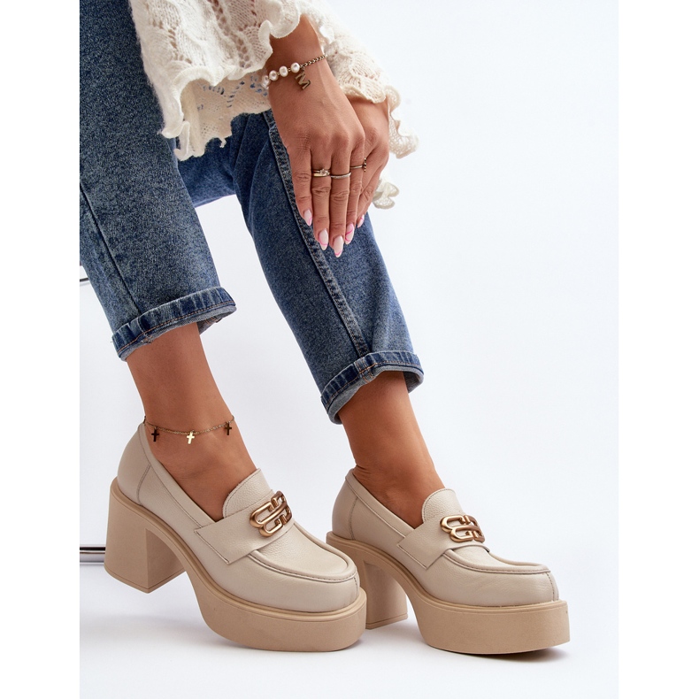 Zazoo 20170 Pantofi De Damă Piele Pe Toc Înalt Bej Deschis 1