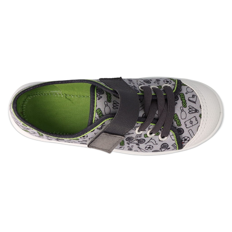 Papuci copii Befado cu velcro 351Y028 gri/verde 2