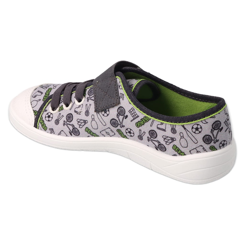 Papuci copii Befado cu velcro 351Y028 gri/verde 1