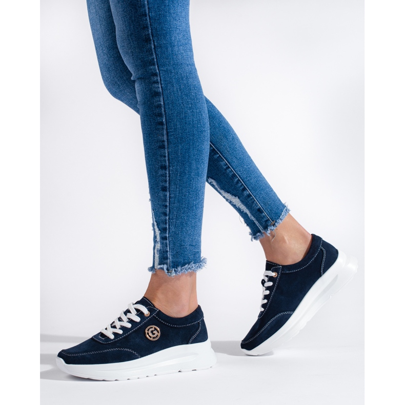 Pantofi sport din piele bleumarin albastru 2 Pantofi sport din piele bleumarin albastru 2