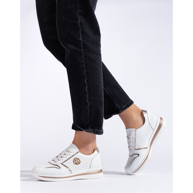 Pantofi sport din piele albă 1