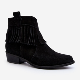 Zazoo 3430 Ghete De Damă Cu Franjuri, De Damă, Negru 2