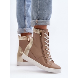 Pantofi pană din piele Zazoo 3081, bej 6