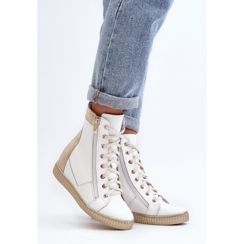 Pantofi de damă Zazoo 3081, din piele, alb 1 Pantofi de damă Zazoo 3081, din piele, alb 1