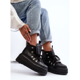 Pantofi sport pentru femei Zazoo 3416 din piele negri negru 1